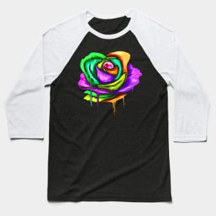 Painted And Colored Rose For Mardi Gras Baseball T-Shirt